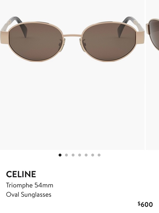 Celine Accessories - Celine Oval Metal Sunglasses in Beige and Brown